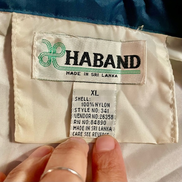 Vintage Haband Windbreaker Jacket Men XL White Lightweight Grandpa Style - Picture 3 of 6